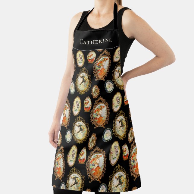 Elegante Vintage Jugendstil-Girls im Verzierten Ra Schürze (InSitu)