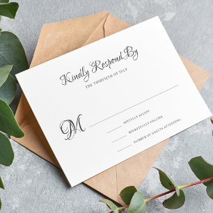 Elegante Vintage-Kalligrafie klassische formelle H RSVP Karte