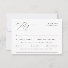Elegante Vintage Kalligraphie-Hochzeit RSVP Karte