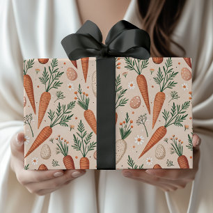 Elegante Vintage-Karotten mit Blüten und kleinen O Geschenkpapier