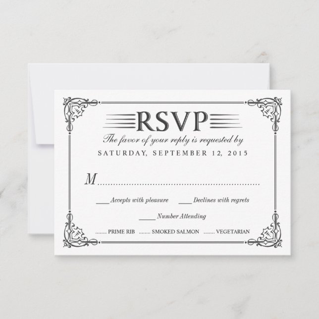 Elegante, Vintage Karten für Hochzeiten (Vorderseite)