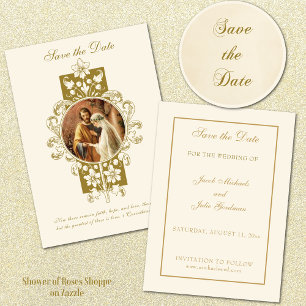 Elegante vintage katholische Hochzeit - Save the D Date