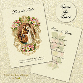 Elegante Vintage katholische Hochzeit Save The Date