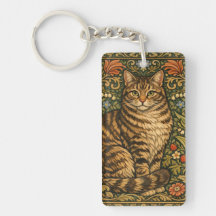 Elegante Vintage-Katze floral botanisch