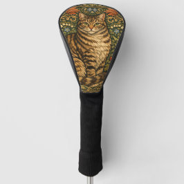 Elegante Vintage-Katze, florales Botanisches Golf Headcover