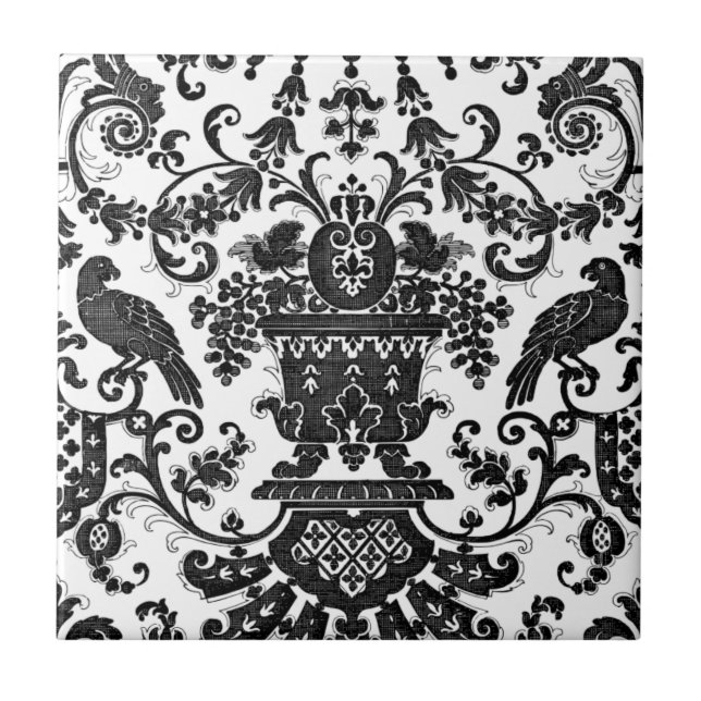 Elegante, Vintage Keramik Fliese (Vorderseite)