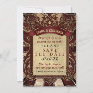Elegante Vintage-Kirmes Save-the-Date-Hochzeitsein Save The Date