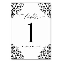 Elegante Vintage klassische Hochzeit Tischnummer