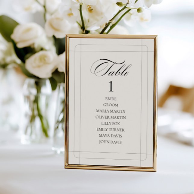 Elegante Vintage klassische Tischnummer (Elegant Vintage Classic Light Gray Table Number)