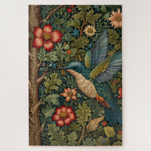 Elegante Vintage-Kolibri-Kunst Boho-Chic Puzzle
