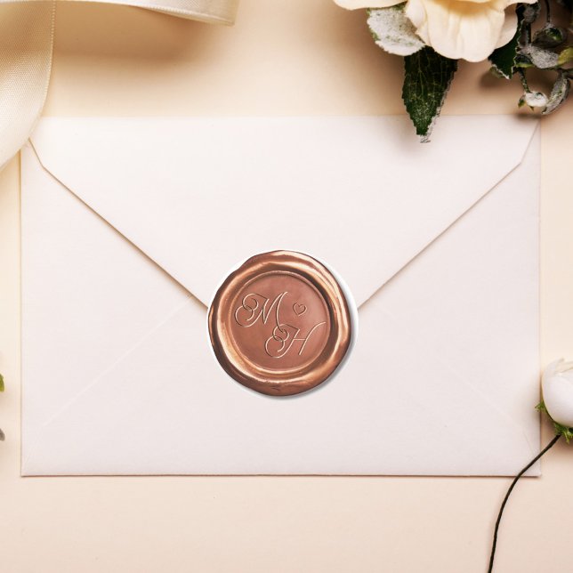 Elegante Vintage Kupfer-Klassenanfänge Hochzeit Runder Aufkleber (Von Creator hochgeladen)