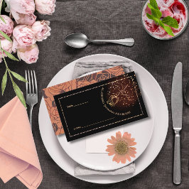 Elegante Vintage Kupfer-Rose Quinceañera Platzkart Platzkarte