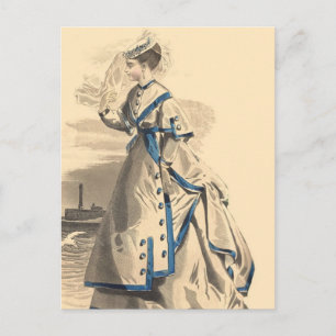 Elegante Vintage Lady Postkarte