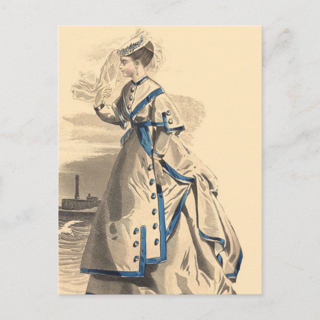 Elegante Vintage Lady Postkarte (Vorderseite)