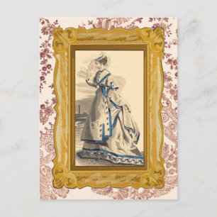 Elegante Vintage Lady Postkarte