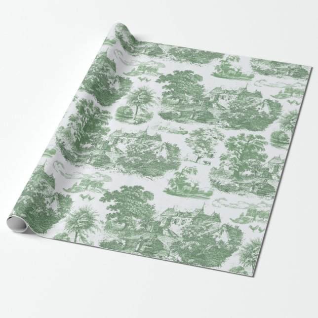 Elegante Vintage Landschaft Geschenkpapier (Ungerollt)