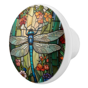 Elegante Vintage Libelle Art boho chic botanisch Keramikknauf