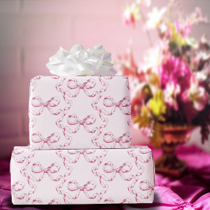 Elegante Vintage-Mädchenhafte Prep-Bögen Pink Toil Geschenkpapier