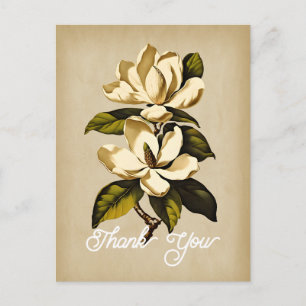 Elegante Vintage Magnolia Blume Vielen Dank Postkarte