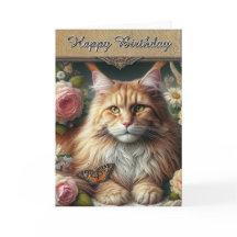 Elegante Vintage Maine Coon Cat