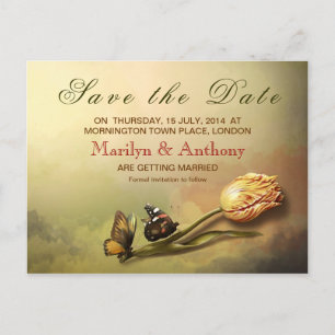 elegante Vintage-Malerei Save-the-Date-Postkarten Ankündigungspostkarte