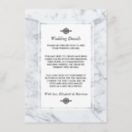 Elegante Vintage Marmorhochzeit - Details Begleitkarte