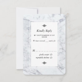 Elegante Vintage Marmorhochzeit RSVP Karte