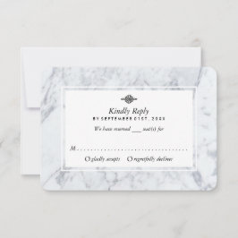 Elegante Vintage Marmorhochzeit RSVP Karte