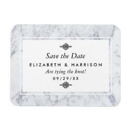Elegante Vintage Marmorhochzeit speichert das Datu Magnet