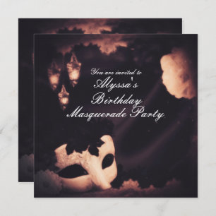 Elegante Vintage Masquerade Maske Einladung