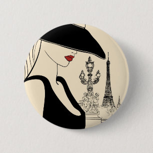Elegante Vintage-Mode in Paris Button