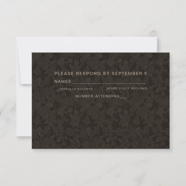 Elegante Vintage moderne RSVP Card Wedding Brown (Vorderseite)