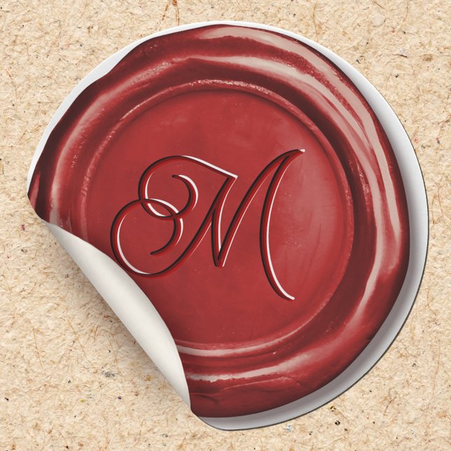 Elegante, Vintage Monogram Wax Siegel Stickers (Von Creator hochgeladen)