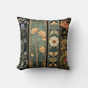 Elegante Vintage Moody Art Nouveau Moody botanisch Kissen