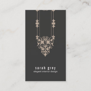 Elegante Vintage Motif Black Business Card Visitenkarte