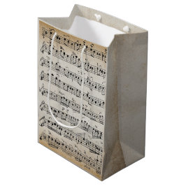 Elegante Vintage Musiknoten für Handschriftenblätt Mittlere Geschenktüte