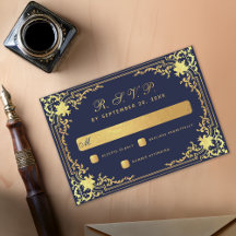 Elegante Vintage Navy Blue Imitate Goldmedaille Ho