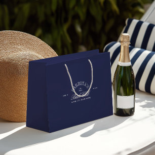 Elegante Vintage Navyblaue Junggesellinnen Abschie Große Geschenktüte