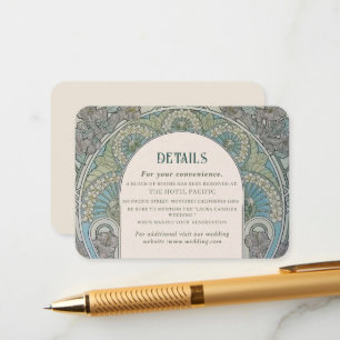 Elegante Vintage Nouveau Watercolor DEnclosure Car Begleitkarte