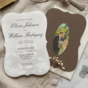 Elegante Vintage-Ölgemälde-Hochzeit  Einladung