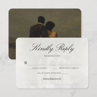 Elegante Vintage-Ölgemälde-Hochzeit  RSVP Karte
