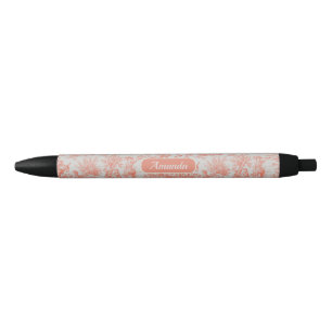 Elegante Vintage Orangentoile de jouy Kugelschreiber