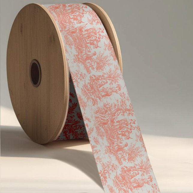 Elegante Vintage Orangentoile de jouy Satinband (Von Creator hochgeladen)