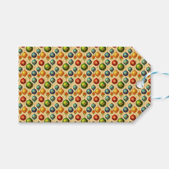 Elegante Vintage-Ornamente Geschenkanhänger (Vorderseite (Horizontal))