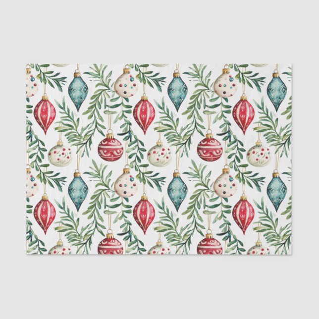 Elegante Vintage Ornamente Weihnachten Seidenpapier (Vorderseite)