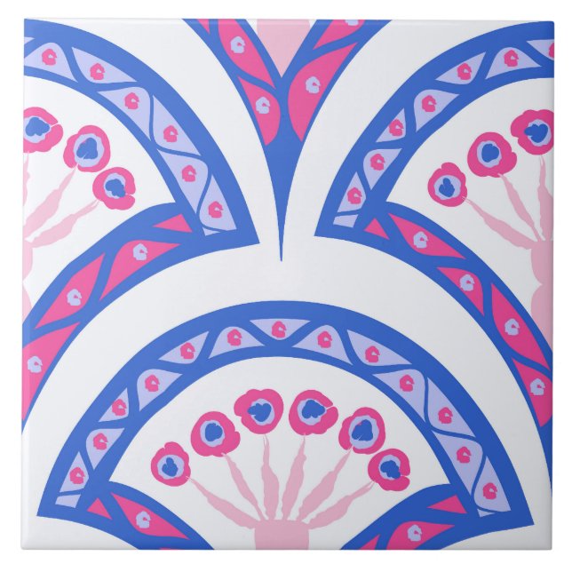 Elegante Vintage-Ornamentkunst Fliese (Vorderseite)