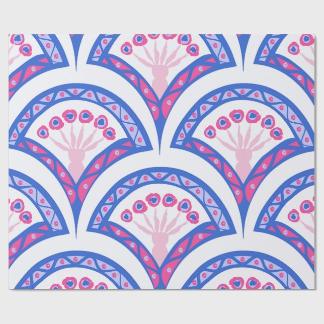 Elegante Vintage-Ornamentkunst Geschenkpapier (Flach)