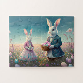 Elegante Vintage Osterbüschen, die Ostereier pflüc Puzzle