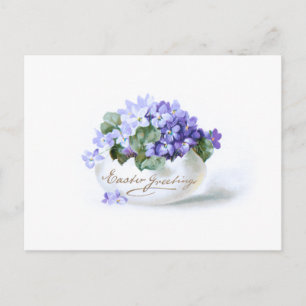 Elegante Vintage-Ostern Lila Vergissmeinnicht Postkarte