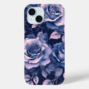 Elegante Vintage-Pastellblaue Lila Rosen Case-Mate iPhone Hülle